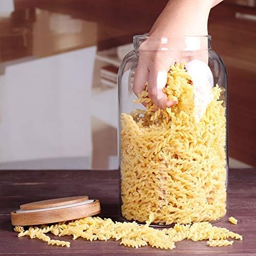 SAIOOL Modern Design Transparent Glass Food Storage Jars, 100FL OZ