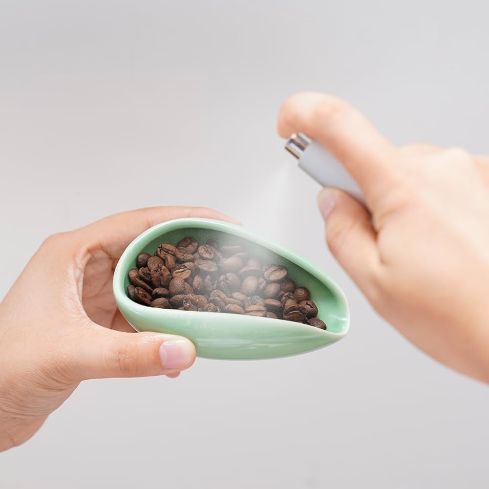 watchget Ceramic Coffee Dosing Cup &amp; Tea Storage Tray, Cyan | Single Dose Measuring Container for Coffee Beans &amp; Loose Leaf Tea Dosing Vessel; Hold 20-25g Coffee Beans