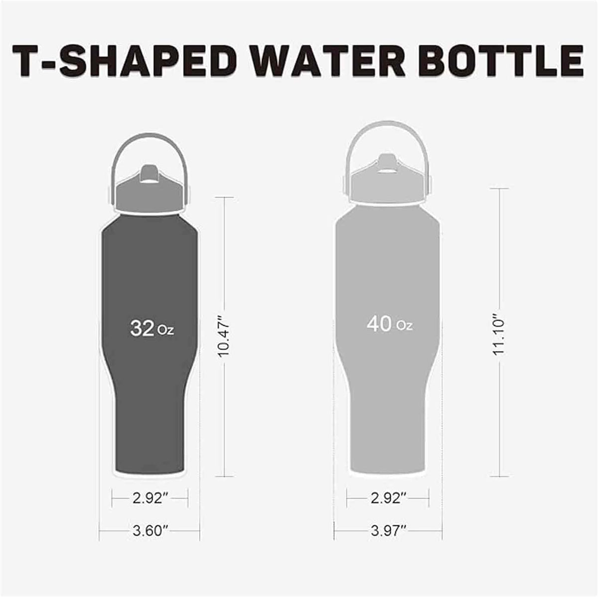 40oz Water Bottle with Powder Coated, Fit in Any Car Cup Holder, Water Bottle with Straw Lids, Stainless Steel Insulated Water Flask Double Wall Leak-proof BPA Free to Keep Cold&Hot
