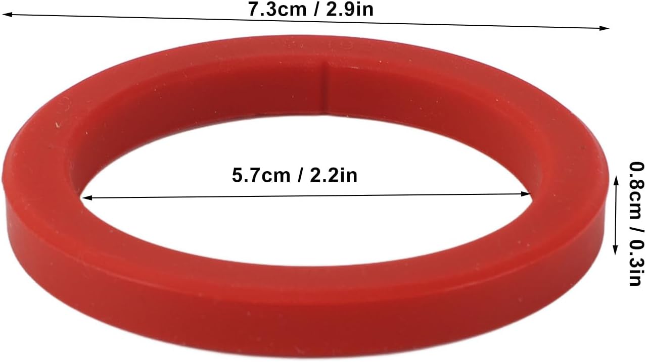 2PCS Silicone Group Gasket for E61, 8mm Brew Head Group Gasket Replacement Espresso Machine for Gaggia 2.9 * 2.2 * 0.3in (Red)