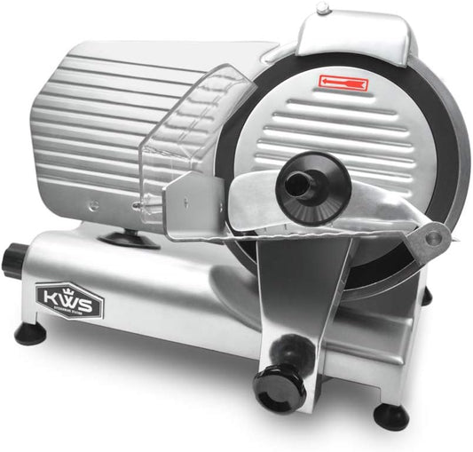 KWS MS-10NT 320W Motor Electric Meat Slicer 10-Inch with 304 Stainless Steel coated with Teflon Blade, Frozen