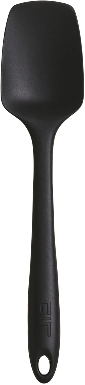 GIR: Get It Right Mini Silicone Spoonula Spatula - 8.3 In L x 1.8 In W, Black - Nonstick & Heat Resistant Kitchen Spatula -
