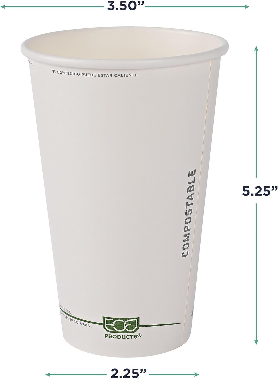 ECO PRODUCTS GreenStripe Disposable Paper Hot Cups, 16 oz, 1000 Count