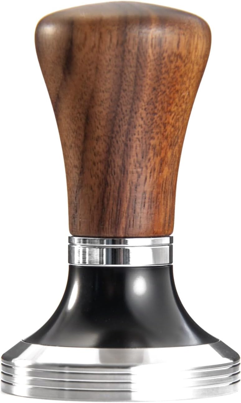 MOJAE 51mm Espresso Tamper with 304 Stainless Steel Flat, Coffee Tamper for 51mm Portafilters (Walnu