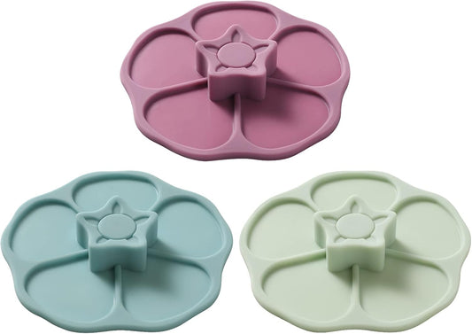 Petal Silicone Cup Covers (Set of 3) ， Multicolored Silicone Lids for Mugs, Cups, Tea Pots,Flexible Mug Covers，Hot Cup Lids