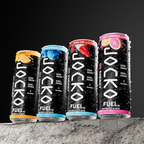 Jocko Fuel GO Energy Drinks, Afterburner Orange, 12 oz | 12 Pack | 95mg Clean, No Crash Natural Caffeine | No Sugar, Jitter Free | L-Theanine &amp; Adaptogens Lift Mood, Focus &amp; Endurance