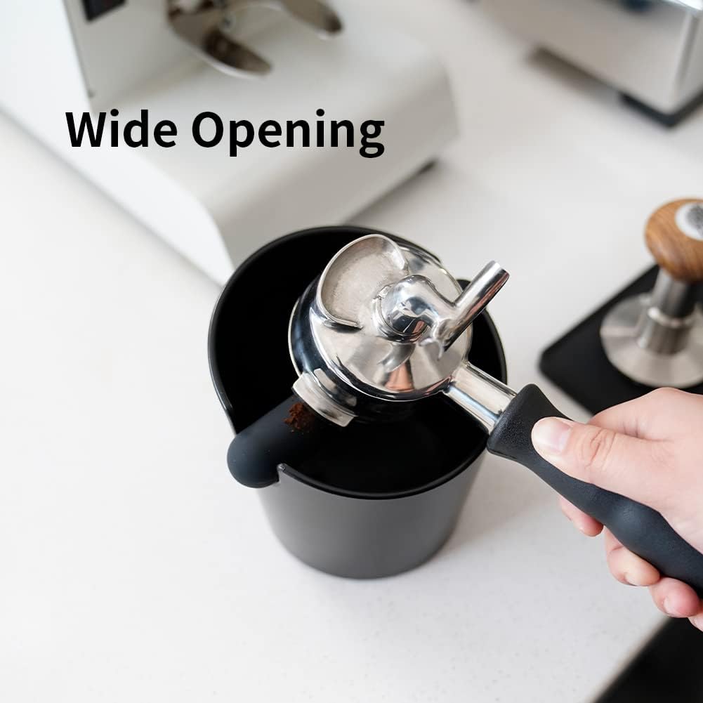 watchget Coffee Knock Box - 4.8 Inch Shock-Absorbent Barista Style Espresso Dump Bin with Removable Knock Bar and Non-Slip Base, Durable Coffee Bin for Home and Cafe