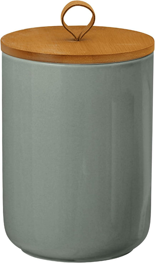 Large Ceramic Storage Jars, Modern Elegant Highly Polished Airtight Gorgeous Storage Canisters with Wooden Lid Food Storage