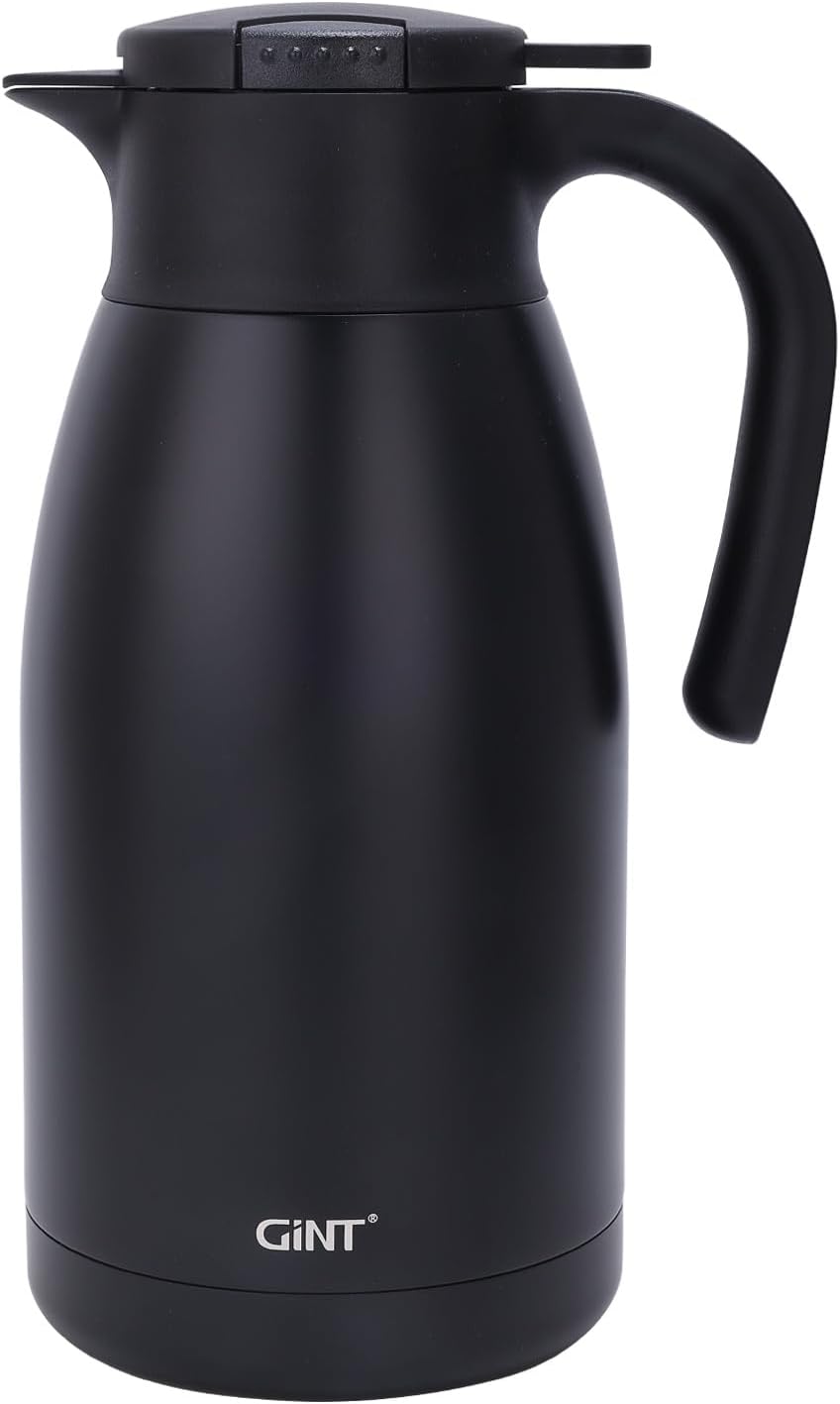 GiNT 1.9L / 64Oz Thermal Coffee Carafe, Insulated Stainless Steel Coffee Carafes for Keeping Hot/Dou