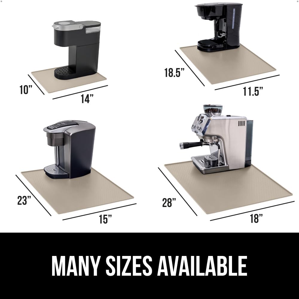 GORILLA GRIP Silicone Coffee Mat, Espresso Bar Essentials, 10x14, Almond