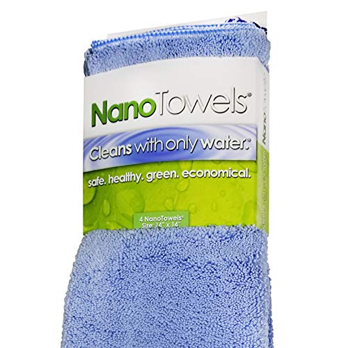 The Amazing Eco Cloth That Cleans Virtually Any Surface with Only Water. No More Paper Towels Or Toxic Chemicals. 4-Pack (14x14, Blue)