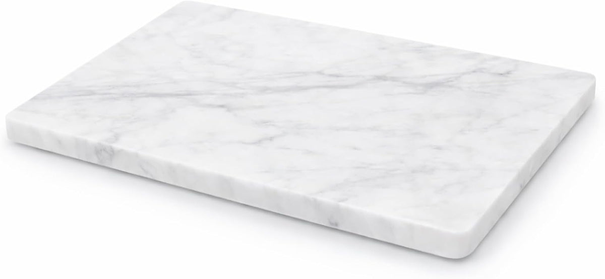 8×12 Inches White Marble Cheese &amp; Charcuterie Board | Natural Marble, Non-Slip Feet, Cutting Board &amp; Pastry Slab, Premium Stone Kitchen Tray