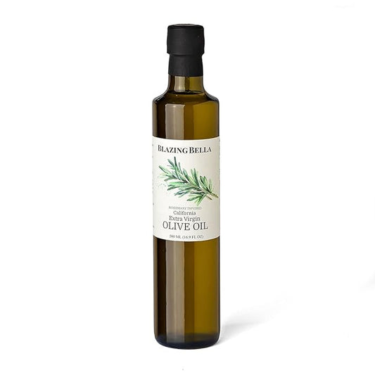 Blazing Bella Rosemary Infused Extra Virgin Olive Oil - Gourmet California Olive Oil (16.9 Fl oz - 500ML) perfect for