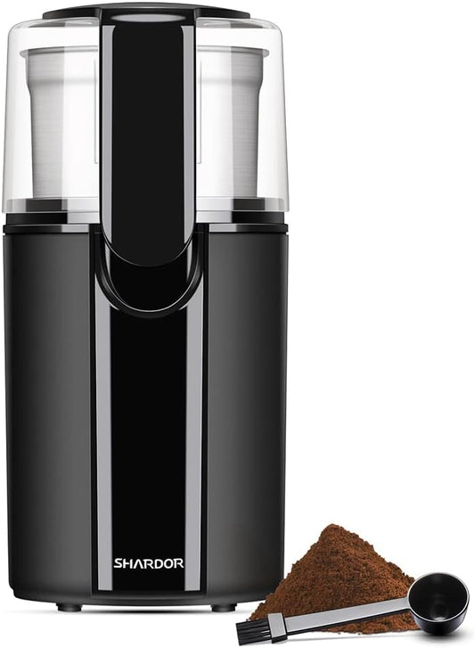 SHARDOR Electric Coffee Grinder, 2.5 oz Blade, 1 Bowl, Black