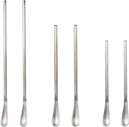 6 Pcs Coffee Stirrers, 3 Sizes Reusable Coffee Stir Sticks (5'', 6.3'', 8.7''), Stainless Steel Stirring Spoons for Espresso