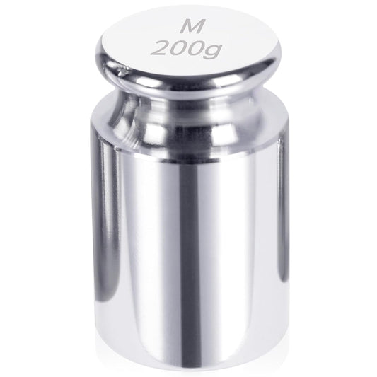 QP Calibration Weights, 200 Gram OIML Class M1 High Precision Scale Weights, Stainless Steel Gram Weights, Chrome Finish,