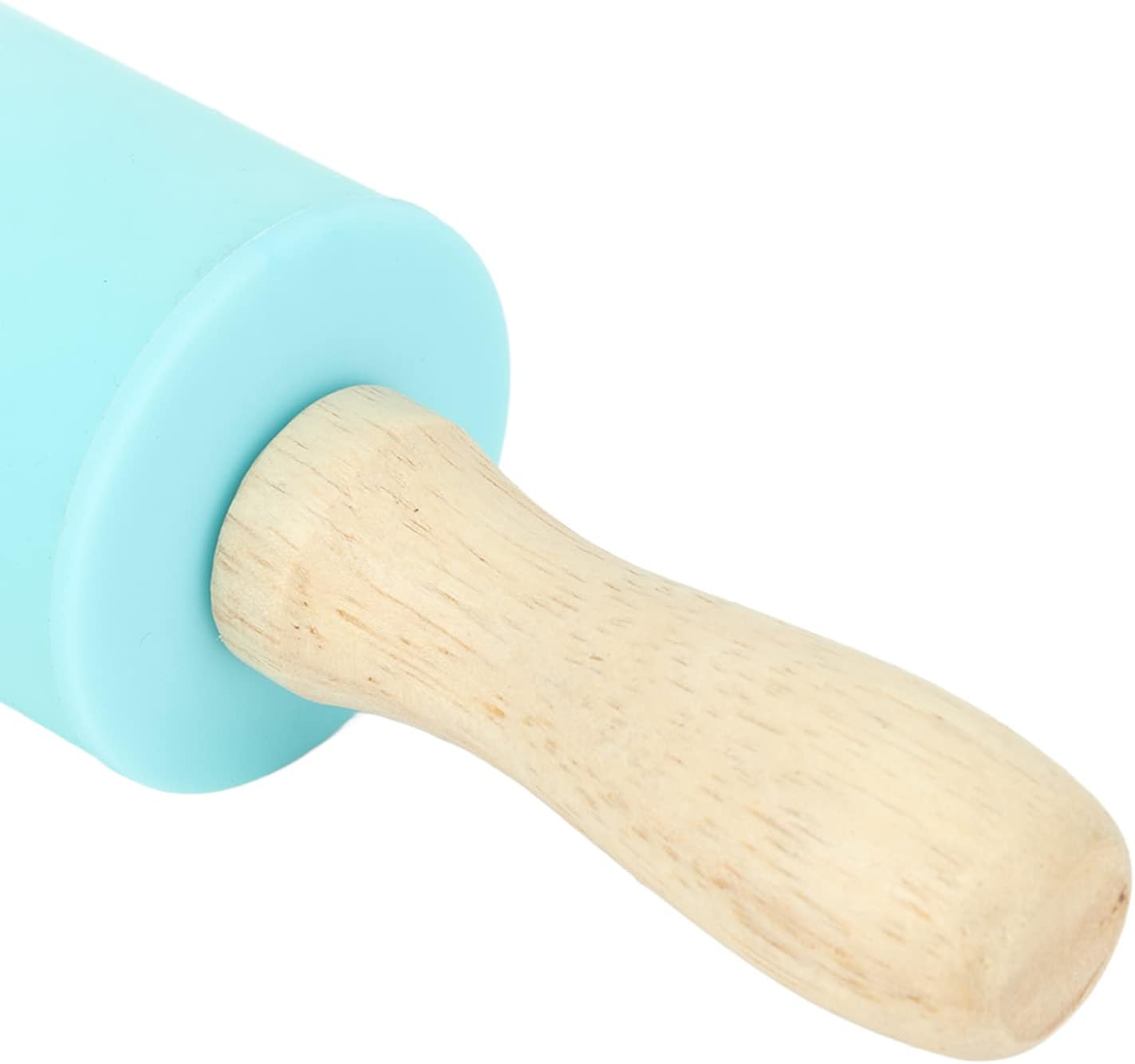 13.2in Rolling Pin Pastry Baking Mat 11.8x1.8in Large Silicone Rolling Pin Kneading Pad Baking Tool for Kitchen Restaurant School Use (Blue)