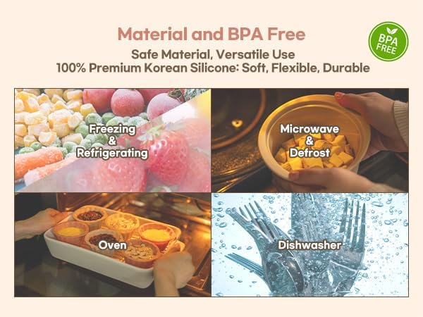 Microwave Silicone Steamer for Baby Food, Made In Korea, Oven &amp; Dishwasher Safe to 482°F, Easy Clean, Microwave Pot with Handle &amp; Lid, 100% Food Grade Steamer Bowl (Creme Brulee, 27.1oz (800ml))
