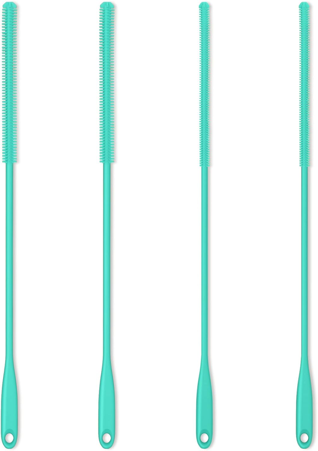 Silicone Straw Brush 4 Pack, Teal