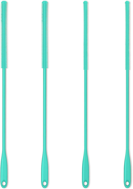 Silicone Straw Brush 4 Pack, Teal
