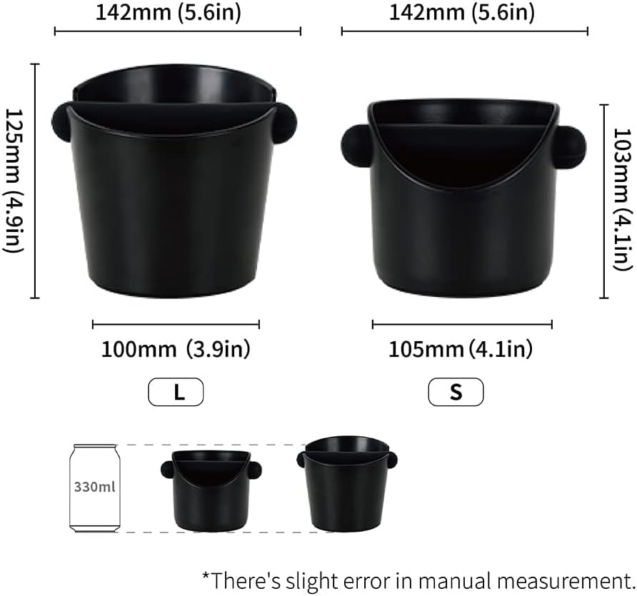 Espresso Knock Box,watchget Coffee Knock Box with Durable Knock Bar Space-Saving Coffee Ground Bin Non-Slip Base, Small Espresso Dump Bin