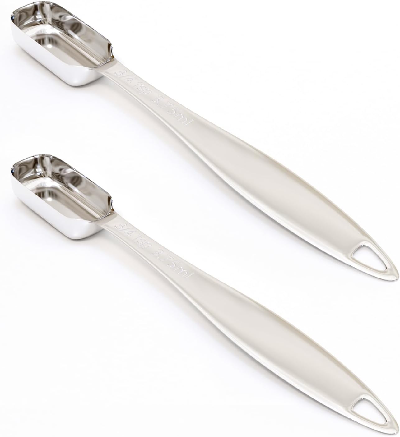 2PCS 3/4Teaspoon (3.75ml) Single Measuring Spoon, Individual Stainless Steel Long Handle Measure Tab