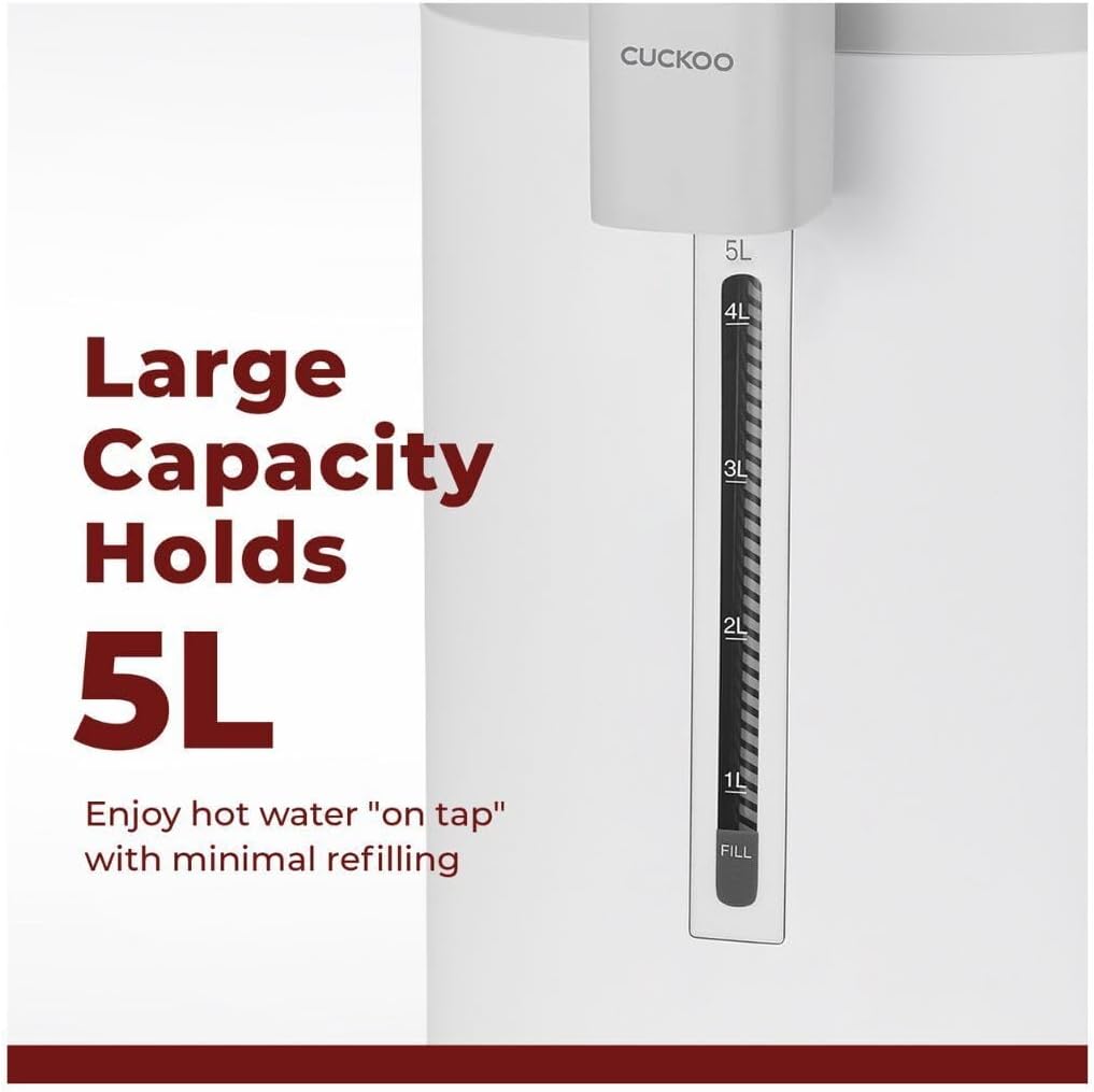 CUCKOO 5L Hot Water Dispenser and Warmer, Stainless Steel, CWP-A501TW | Auto Dispense, Boil-Dry Protection, Insulated Construction