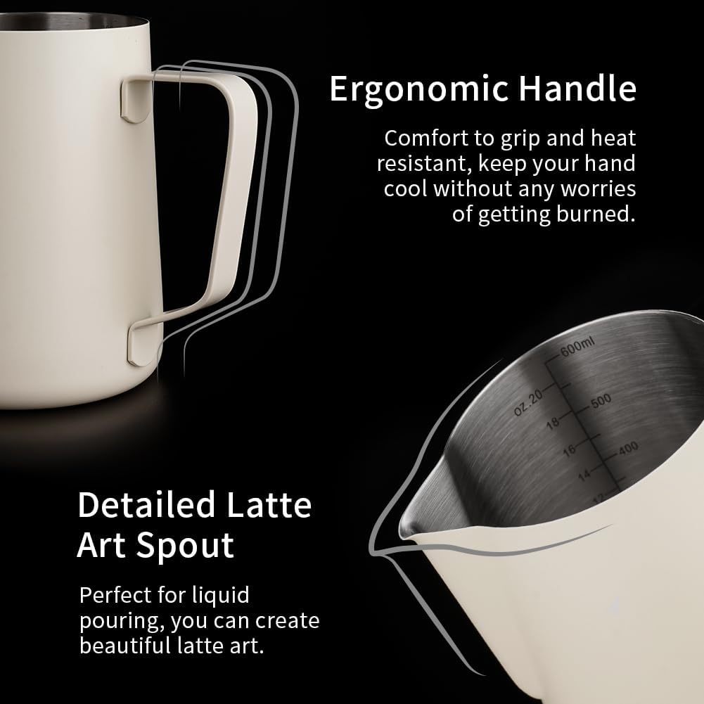 watchget 20oz Milk Frothing Pitcher Stainless Steel Espresso Steaming Jug