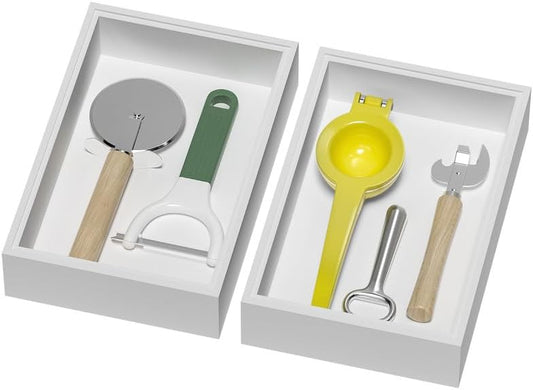 Lixple Bamboo Kitchen Drawer Organizer