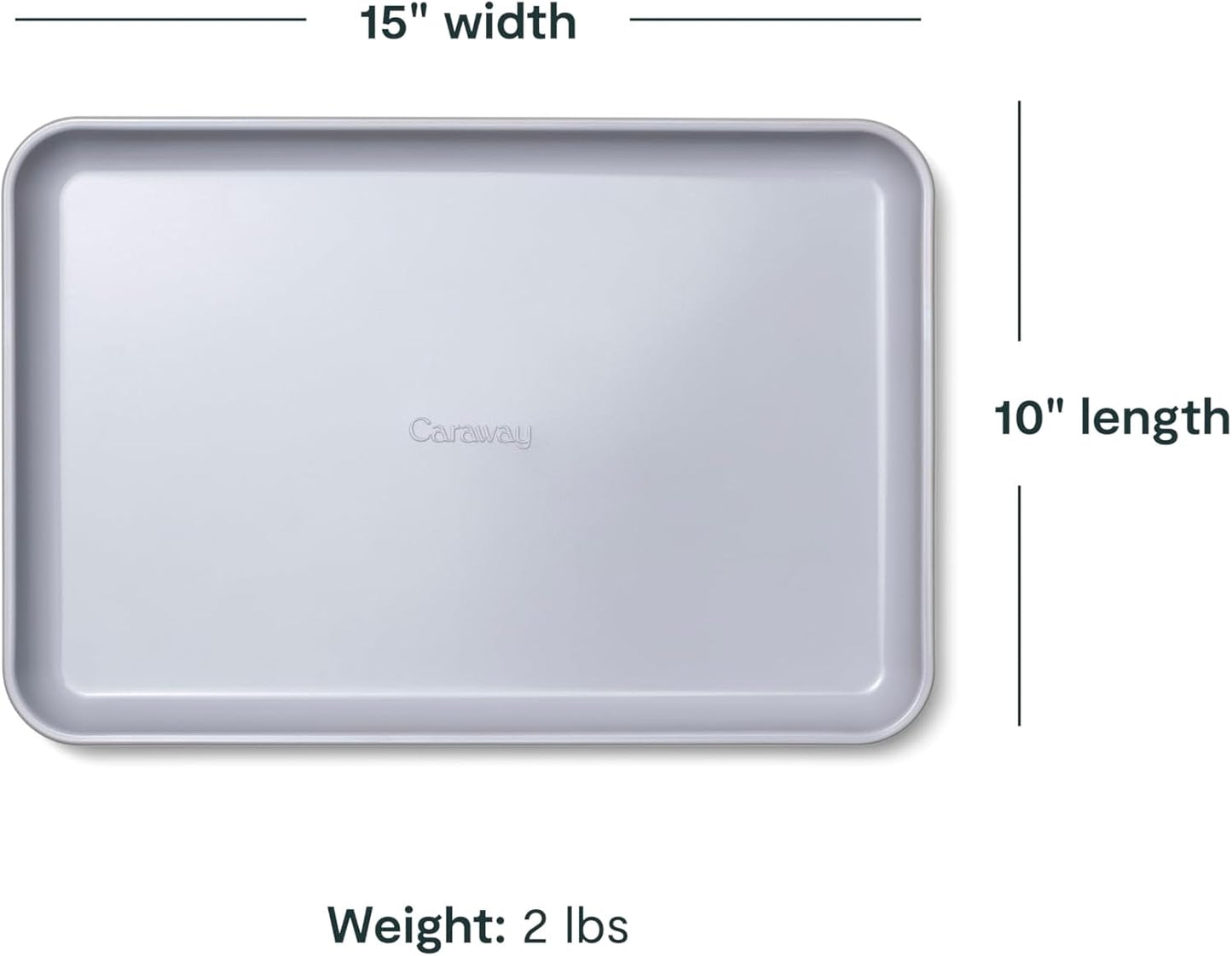 Caraway Non-Stick Ceramic Medium Baking Sheet Duo | Naturally Slick Ceramic Coating, Non-Toxic, PTFE and PFOA Free, Perfect for Baking, Roasting, and More, (15" x 10"), Gray
