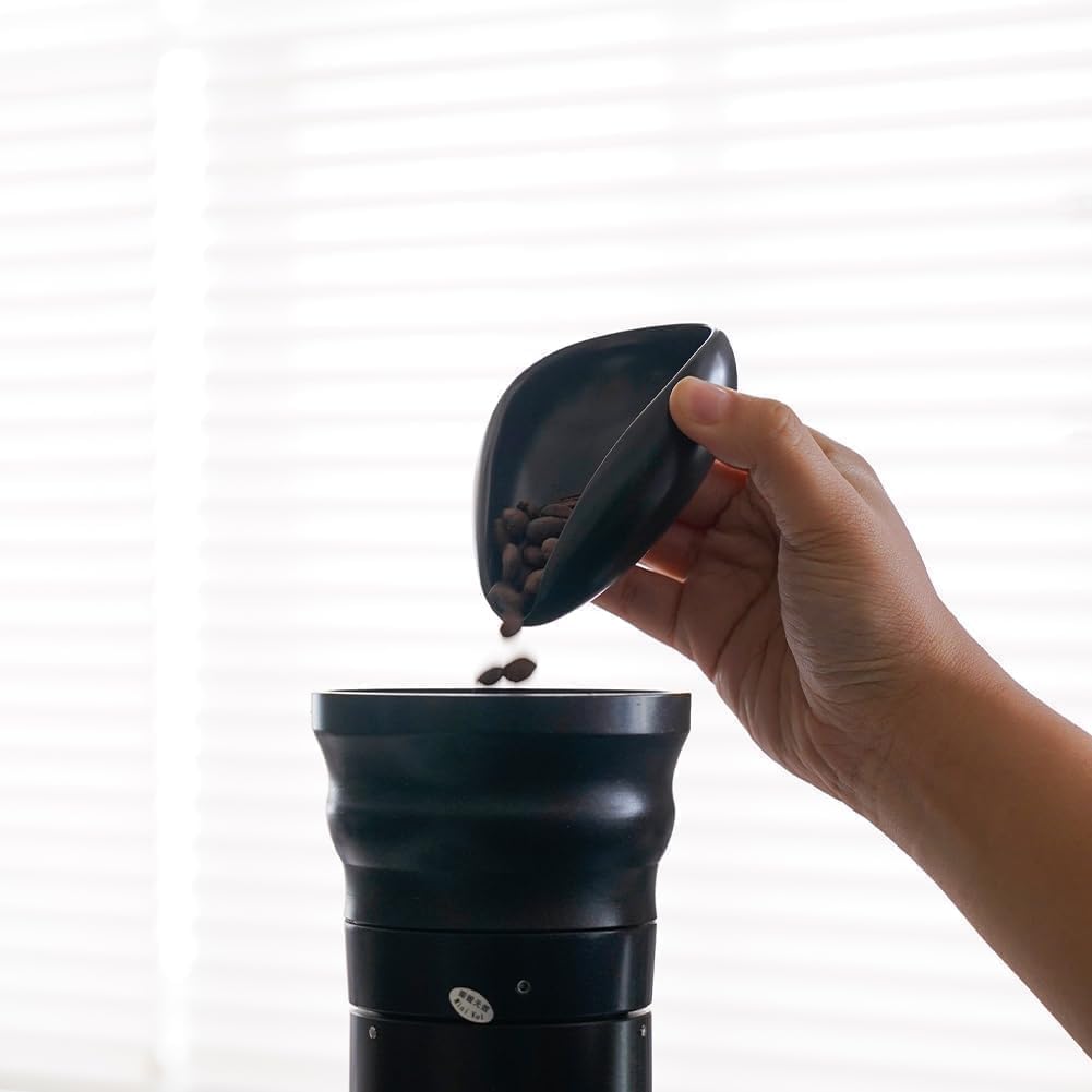 watchget Ceramic Coffee Dosing Cup &amp; Tea Storage Tray, Black | Single Dose Measuring Container for Coffee Beans &amp; Loose Leaf Tea Dosing Vessel; Hold 20-25g Coffee Beans
