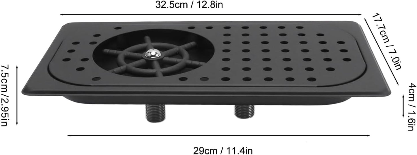 Glass Rinser, Countertop Commercial Pitcher Rinser, High Pressure Cup Washer, Stainless Steel Cup Washer with Drain Drip Tray Hose for Home Kitchen