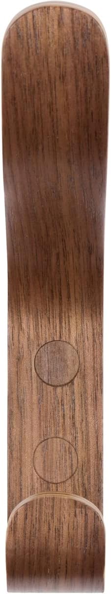 Plywood Wall Hooks Set of 4 Wood Coat Hooks Hanging Clothes Hats Robes Towels Wooden (Walnut)