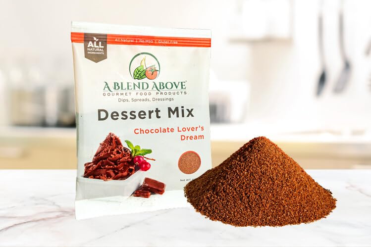 A Blend Above Chocolate Lover's Dream Pie Mix - No Bake, All Natural, Gluten Free, No MSG - Instant Dessert Mix, Fruit Dip, Bagel Topping, Frosting, Cheesecake Filling - Makes 16 Oz (Pack of 3)