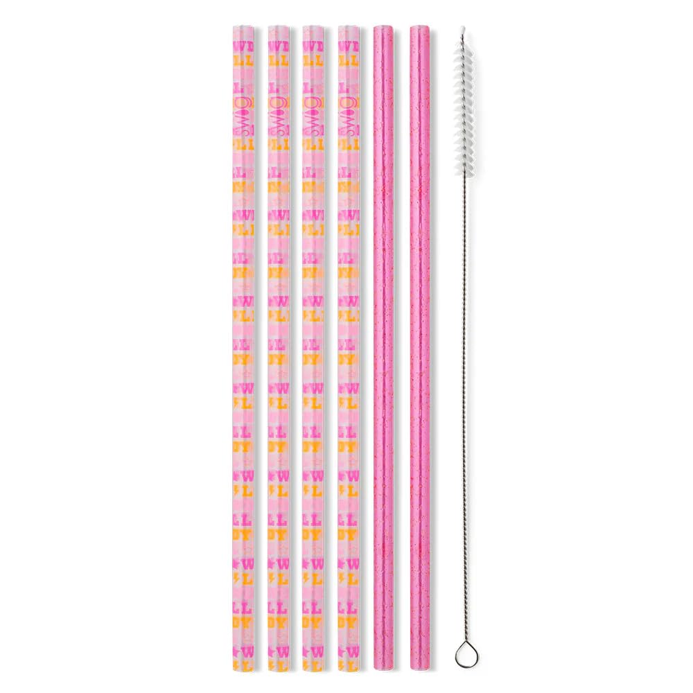 Swig Life Reusable Straw Set with Cleaning Brush, Howdy Yall | Reusable Straw Set - Cleaning Brush Included - 14 Inch Long - Accessories for Cups &amp; Mugs