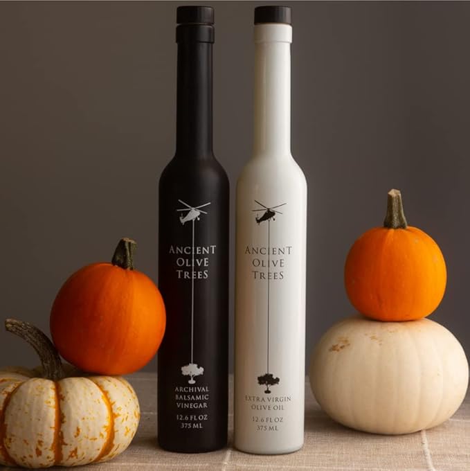 ANCIENT OLIVE TREES - Balsamic Vinegar with Extra Virgin California Olive Oil | EVOO Pressed from Arbosana & Arbequina Olives | Aceto Balsamico di Modena IGP | Both 12.6 FL. OZ.