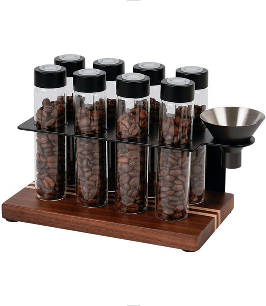 watchget Single Dose Coffee Storage Tubes 10 Pcs Dosing Glass Vials with One-way Exhaust Valve Lids Coffee Bean Storage