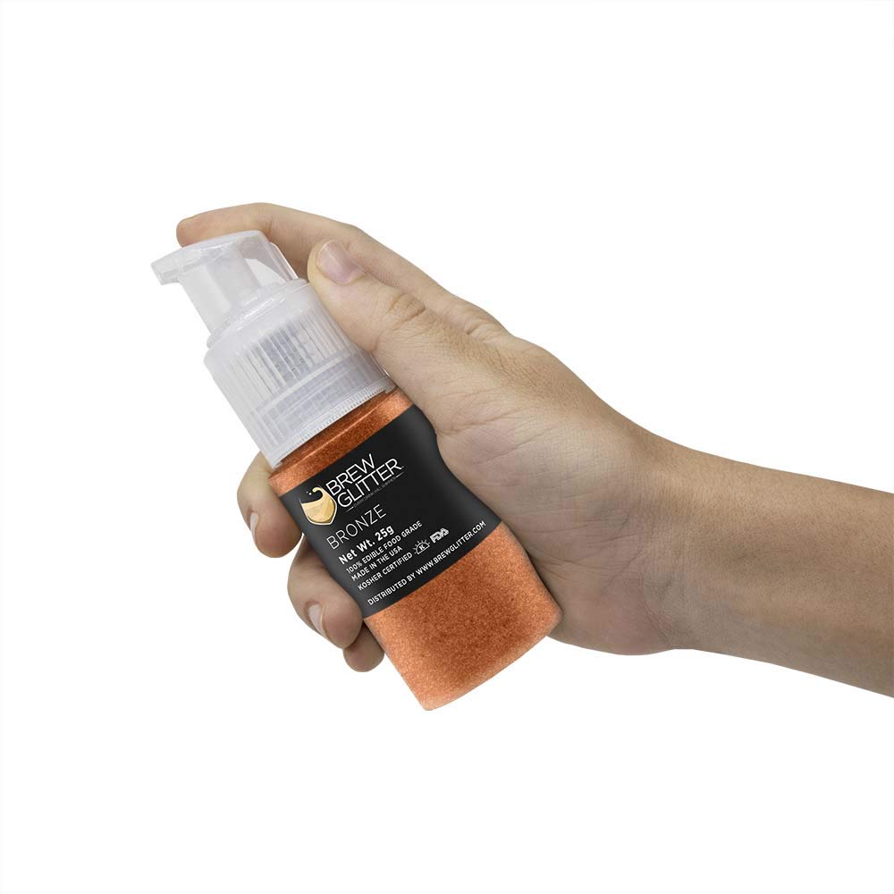 Brew Glitter Edible Drink Glitter Pump 1x 25g for Cocktails, Beer, &amp; Beverages (Bronze)