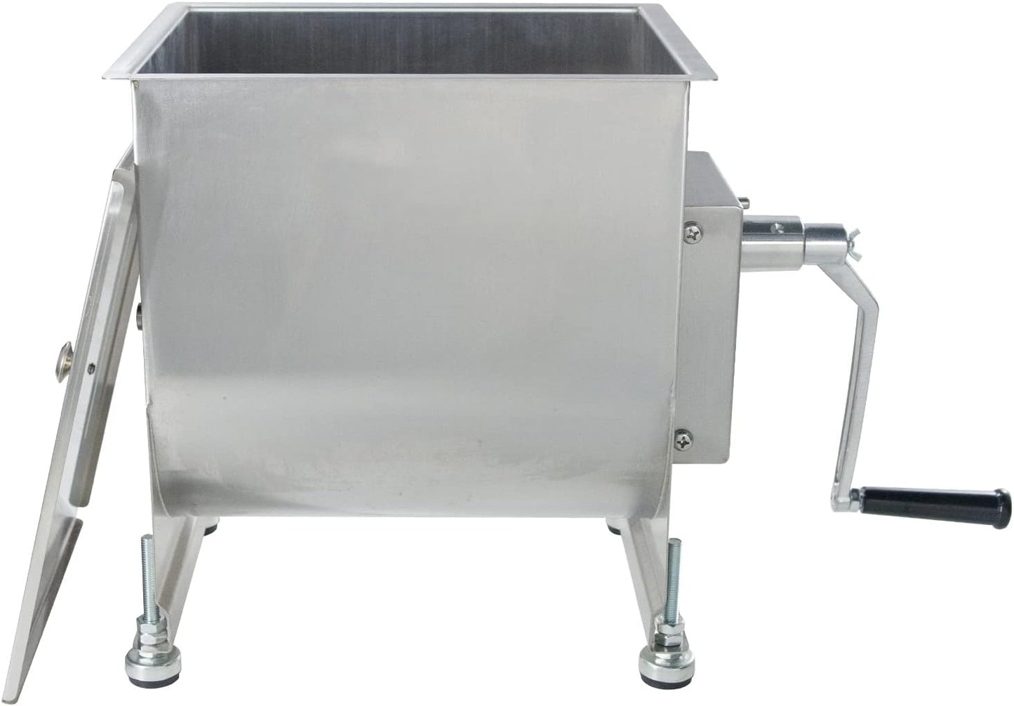 CMI Commercial Stainless Steel Manual Meat Mixers with lid,35Lb/20L Tank,(Mixing Maximum 35-Pound for Meat),Sausage Mixer Machine Meat Processing Equipment