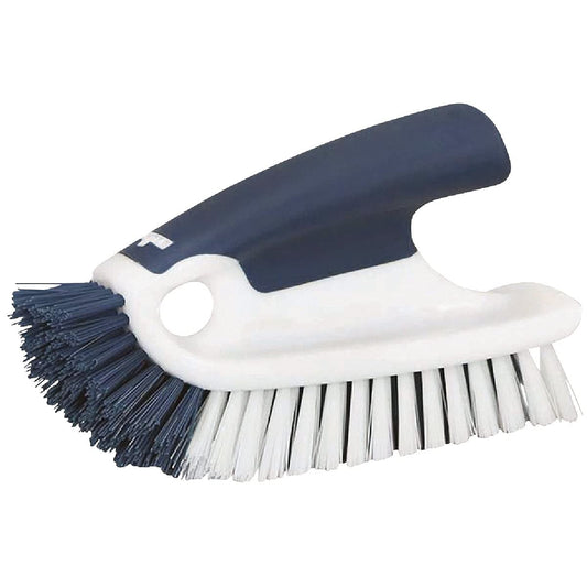 Unger Cookware and Bakeware Dish Scrubbing Brush with Scraper, Kitchen and Dish Washing Scrubber, Non-Slip Cleaning