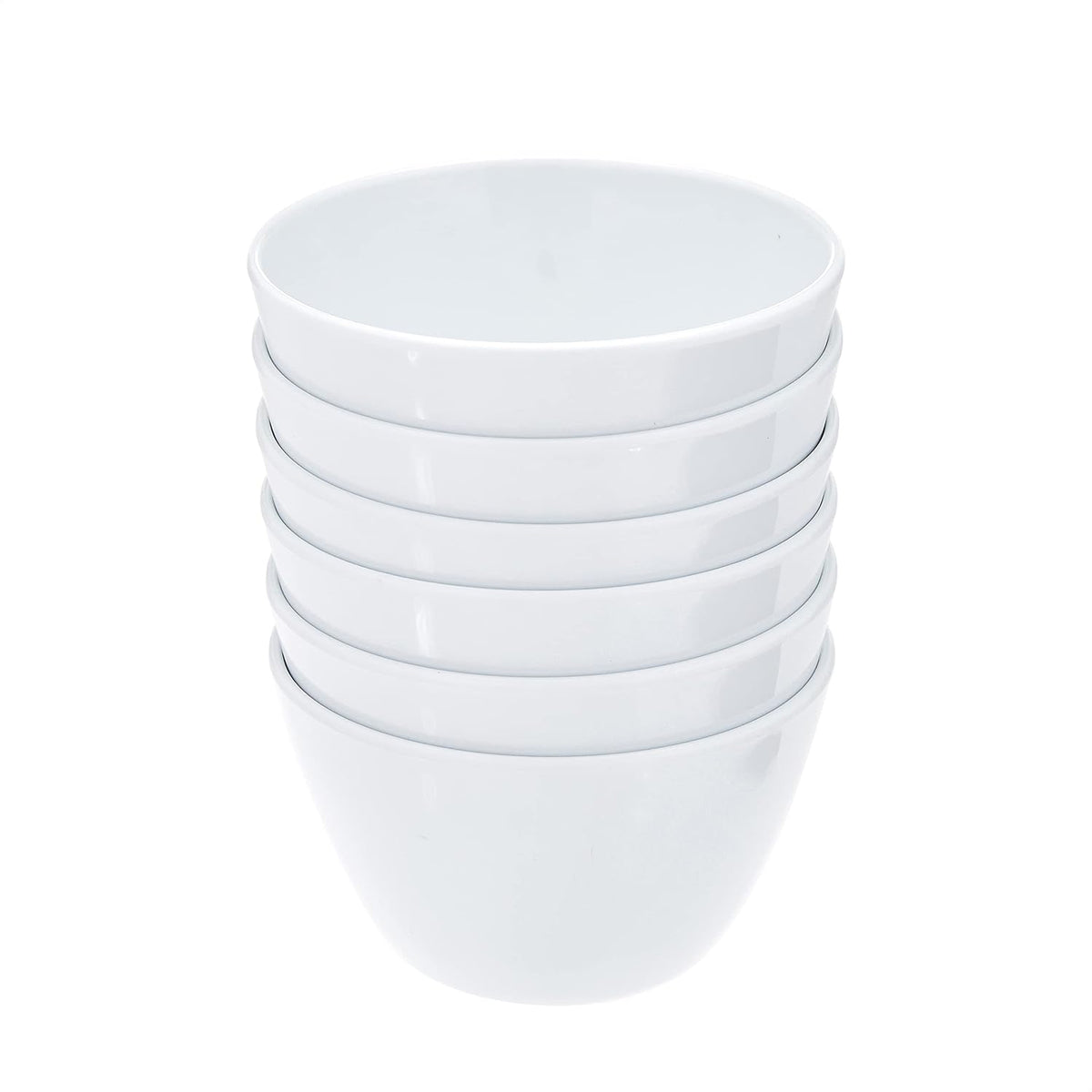 Amazon Basics Melamine Small Bowls for Sauces, Dessert, Round Serving Bowls, BPA Free, Dishwasher Safe, 8 oz, White, 6-Piece Set