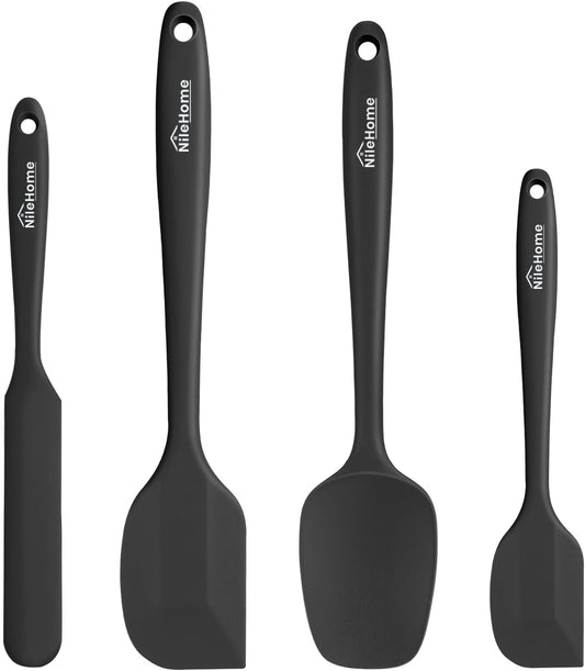 NileHome Silicone Spatula Set, Food Grade Rubber Spatula High Heat-Resistant Premium BPA-Free One Piece Seamless Design