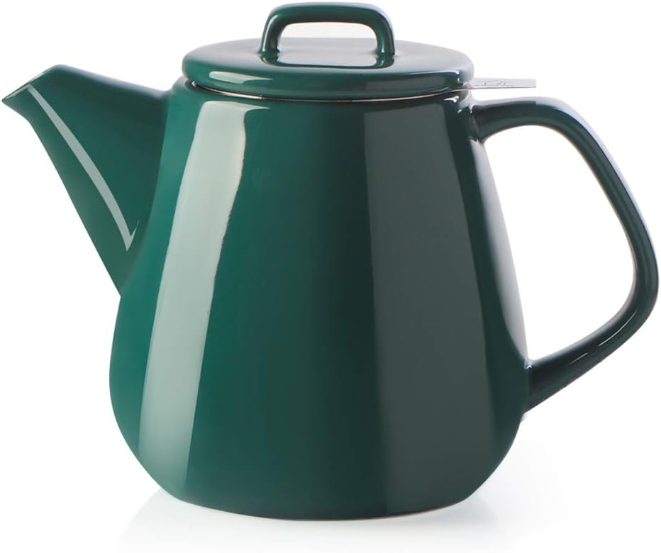 Sweejar 40oz Tea pot with Removable Stainless Steel Infuser,Dishwasher Safe Tea Pots for Loose Tea,Tea Pots with Infuser for Chrismas Women Gift(Jade)