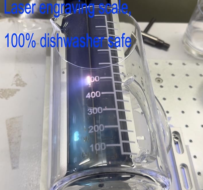 Ackers Mirror Etching Scale Glass Measuring Cup-[Insulated handle | V-Shaped Spout]-Made of High Borosilicate Glass Measuring Cup for Kitchen or Restaurant, Easy to Read, 1000 ML (32 Oz, 4 Cup)