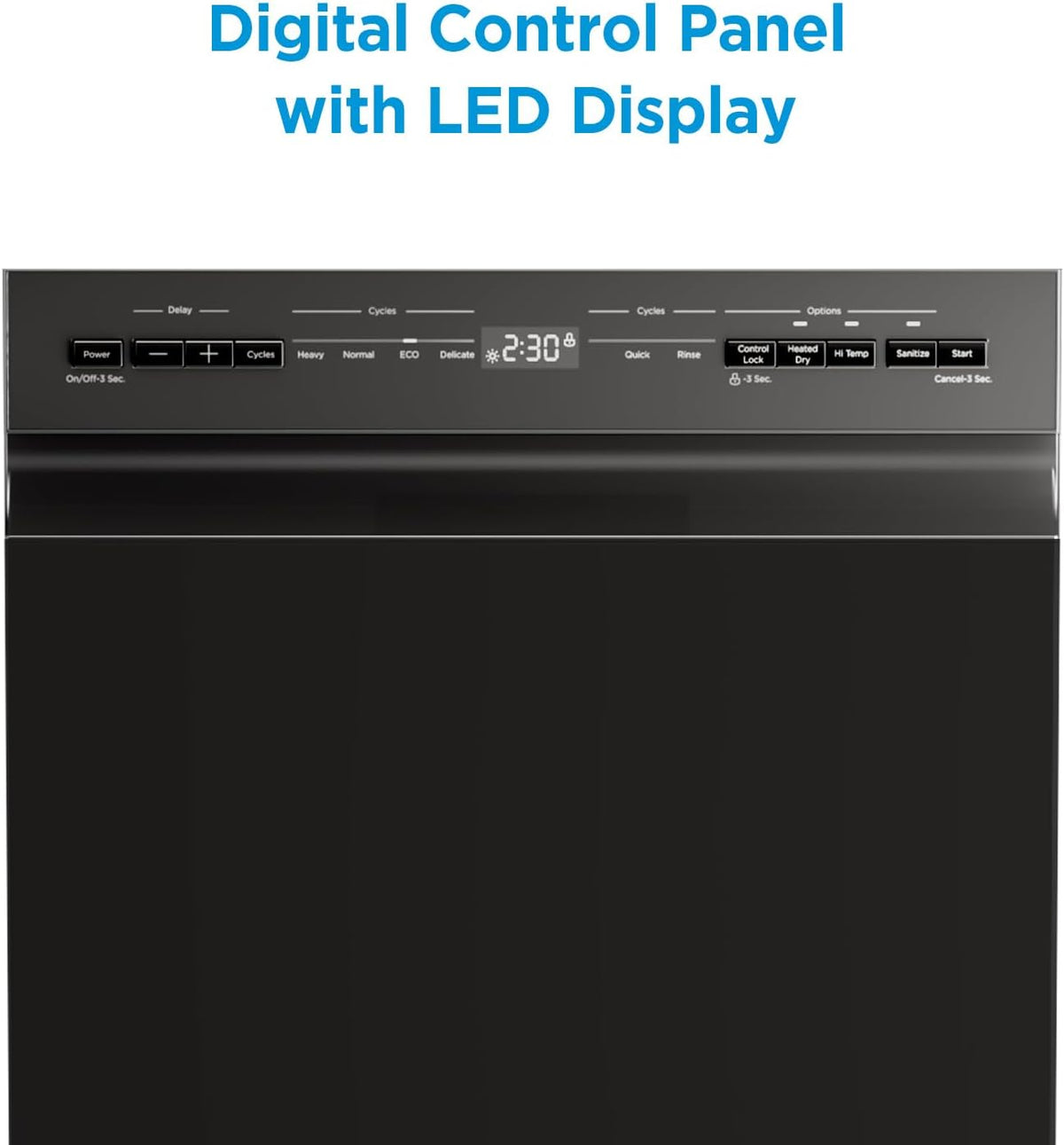 Midea 18 Inch Built-in Dishwasher, 8 Place Settings, Stainless Steel Tub | 6 Washing Cycles, Energy Star Certified with Heated Dry &amp; High-Temp Wash, Slim Quiet for Apartments, and RVs, Black