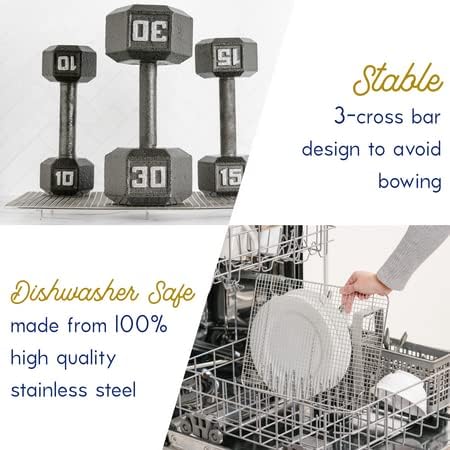 Heavy Duty 100% Stainless Steel Cooling Rack for Cooking and Baking - Baking Rack &amp; Wire Cooling Rack - Fits Quarter and Jelly Roll Sheet Pans - 8.5''x12''' and 10''x14.75''