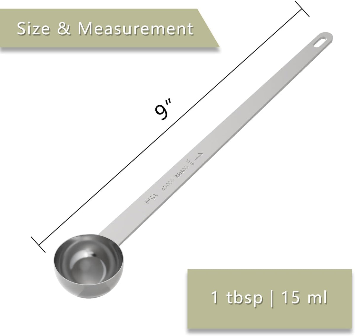 1PCS Extra Long Handle Coffee Scoop, 1Tbsp(15ml) Measuring Spoon