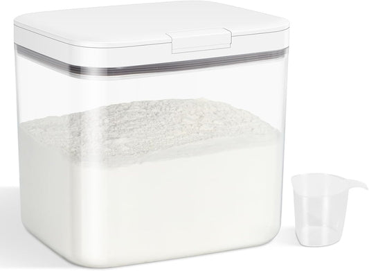 Versatile Storage Container Bin with Pop-up Lid & Scoop, Rice Flour Container Dog Cat Food Storage Container, Laundry Room