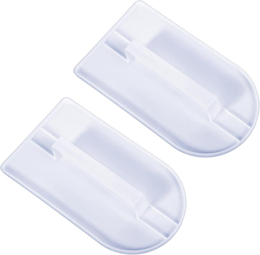 2Pcs White Plastic Fondant Icing Smoother Polisher Icing Scraper Paddle Tool Paddle Fondant Polisher Finisher Sugarcraft