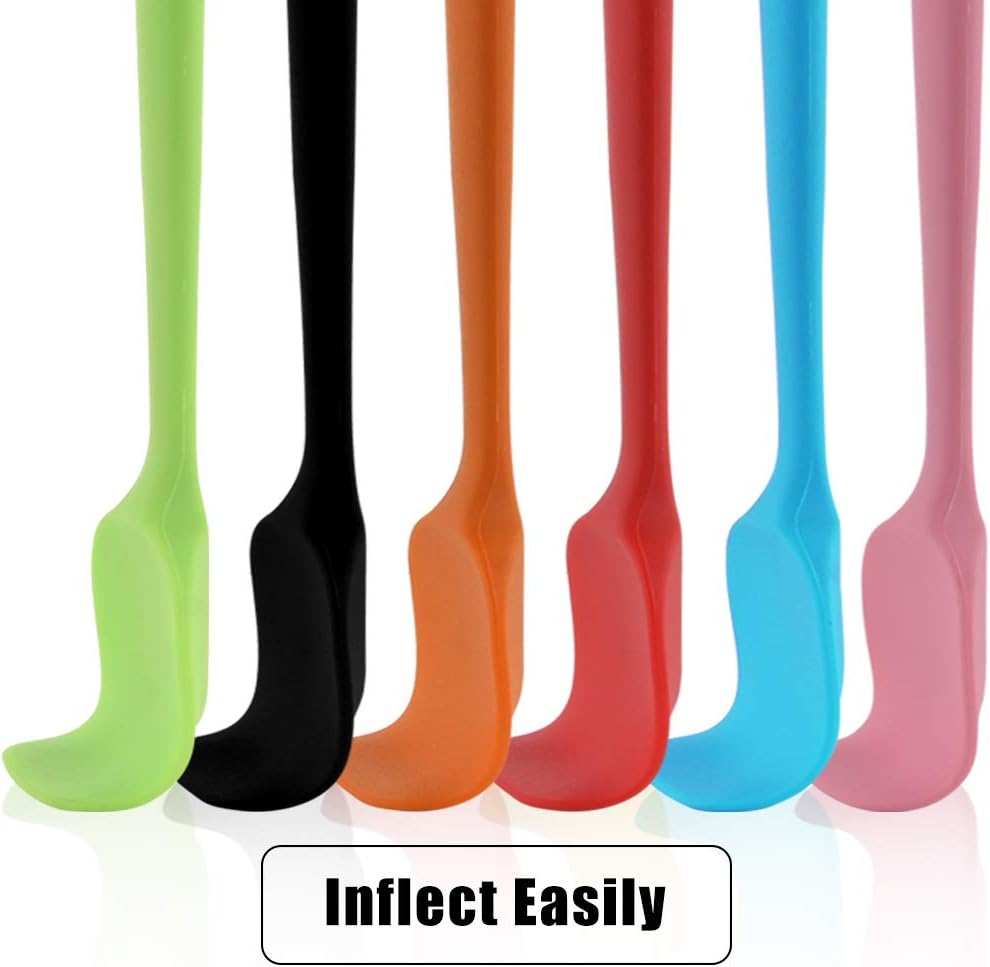 MOACC Silicone Spatulas, 8.2 inch Small Rubber Spoon Spatula Heat Resistant Seamless One Piece Design Non-Stick Spoonula Flexible Scrapers Baking Mixing Tool (6 Pcs)
